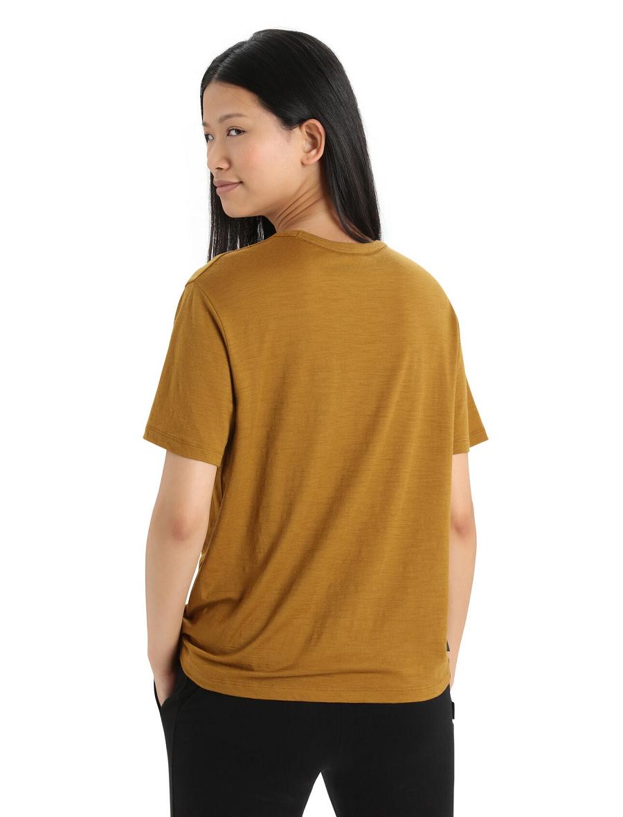 Women's Icebreaker Merino Granary Short Sleeve T Shirts Clove | CA 1366WNBY